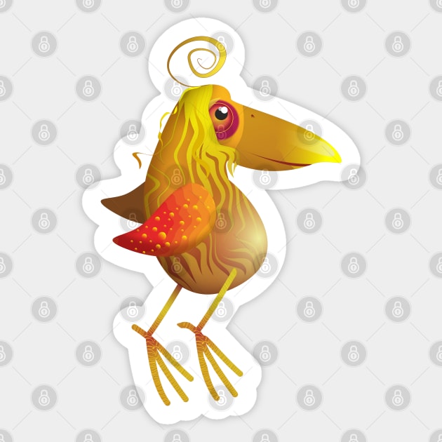 Cute Yellow Bird Sticker by emespixels